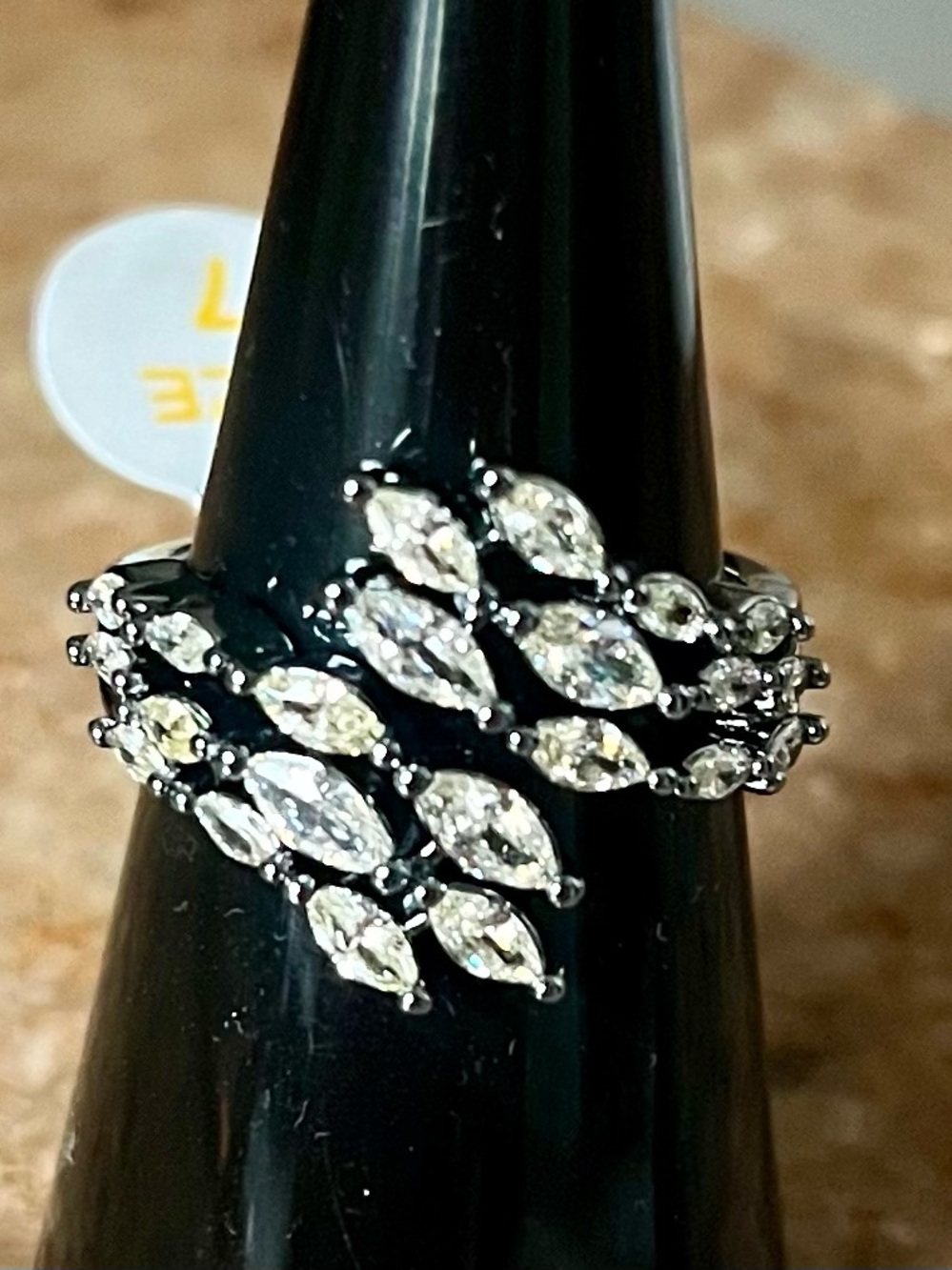Bomb Party RG94229 Winged Collision Lemon Cz on Hematite Sz 7 Ring